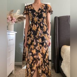 Flowy Floral Hi Low Dress - Size XS